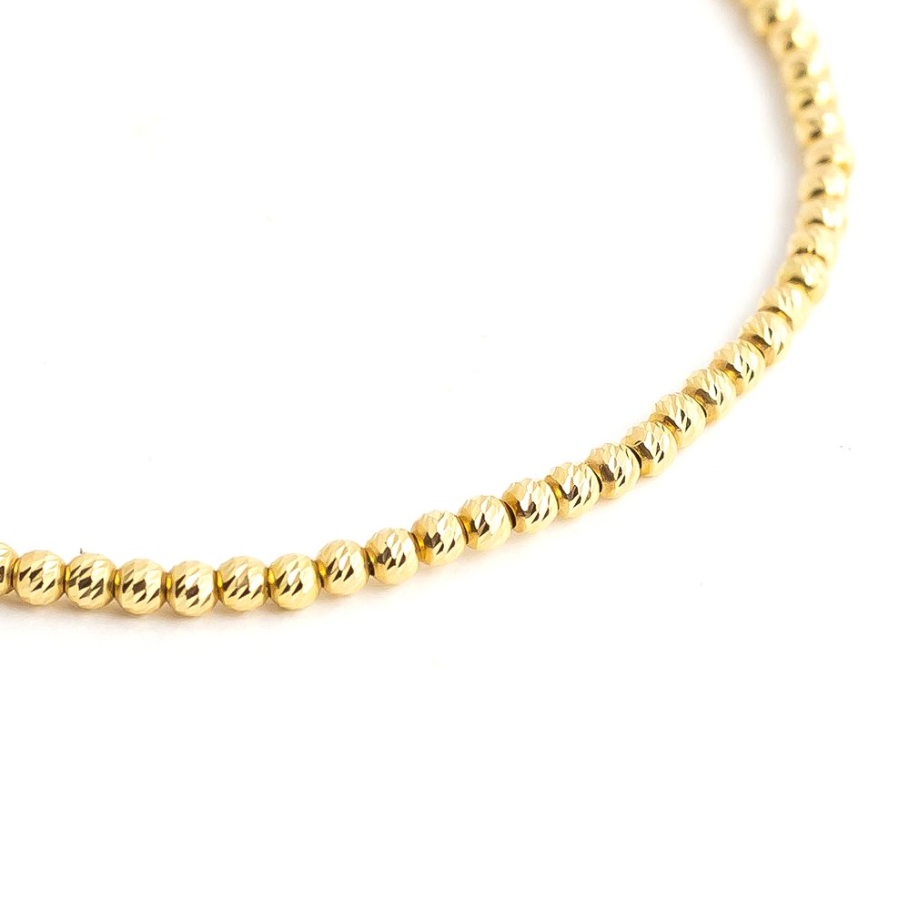 Pulseira Bolinhas Diamantadas Ouro Amarelo