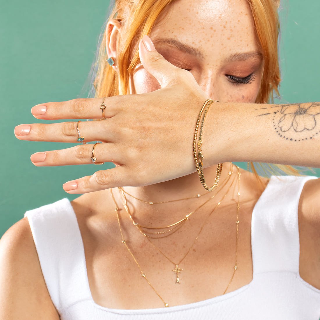 Pulseira Bolinhas Diamantadas Ouro Amarelo
