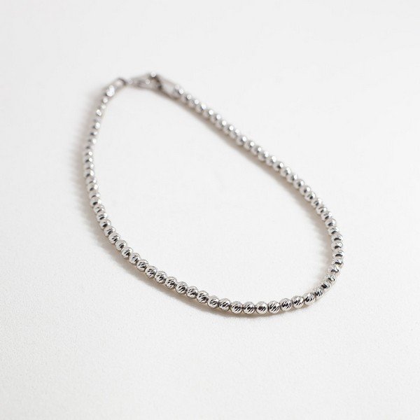 Pulseira Bolinhas Diamantadas Ouro Branco