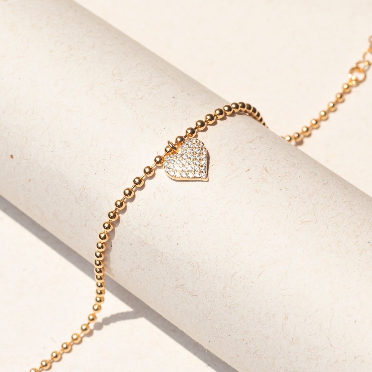 Pulseira Bolinhas e Pingente Cravejado Prata 925