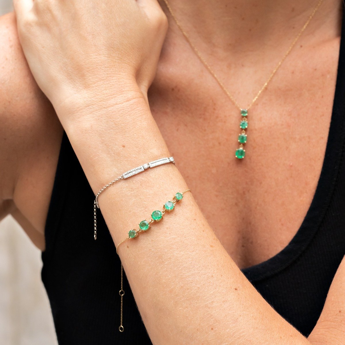 Pulseira Bucle Esmeraldas Ouro 18k