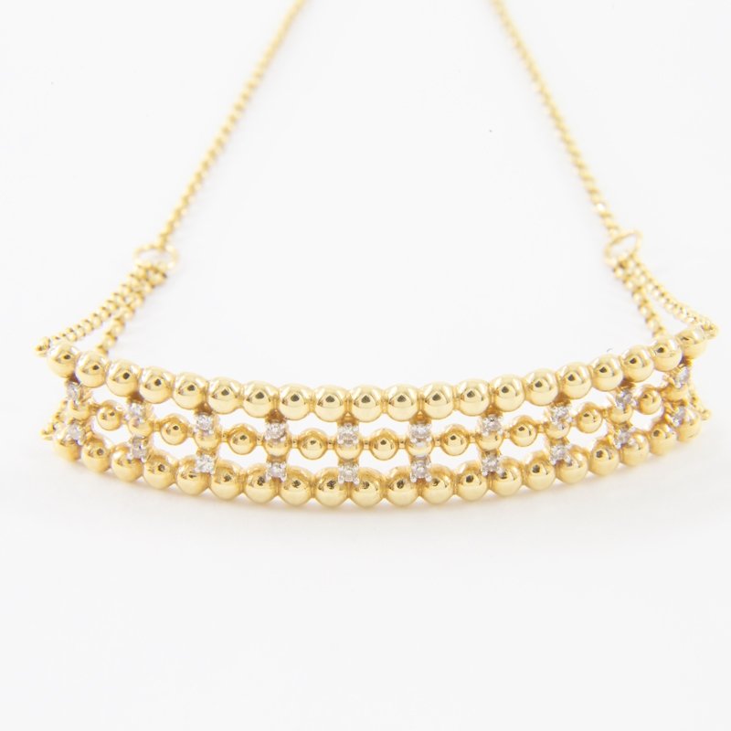 Pulseira Chambala Bolinhas Diamantes 