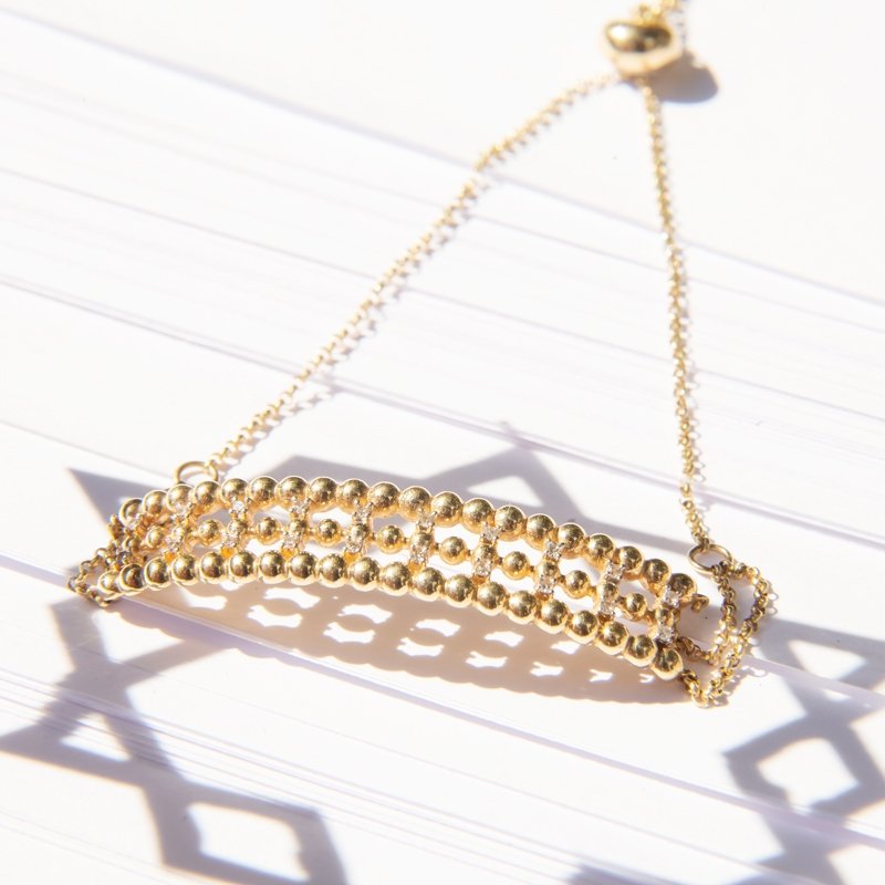 Pulseira Chambala Bolinhas Diamantes 
