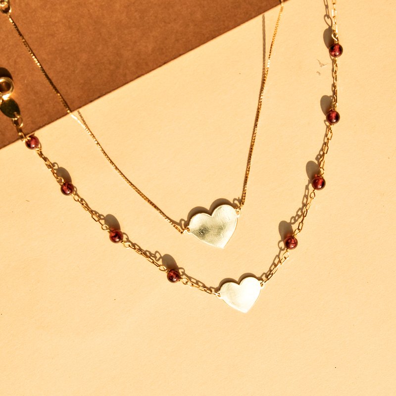 Pulseira chapinha coração ouro liso