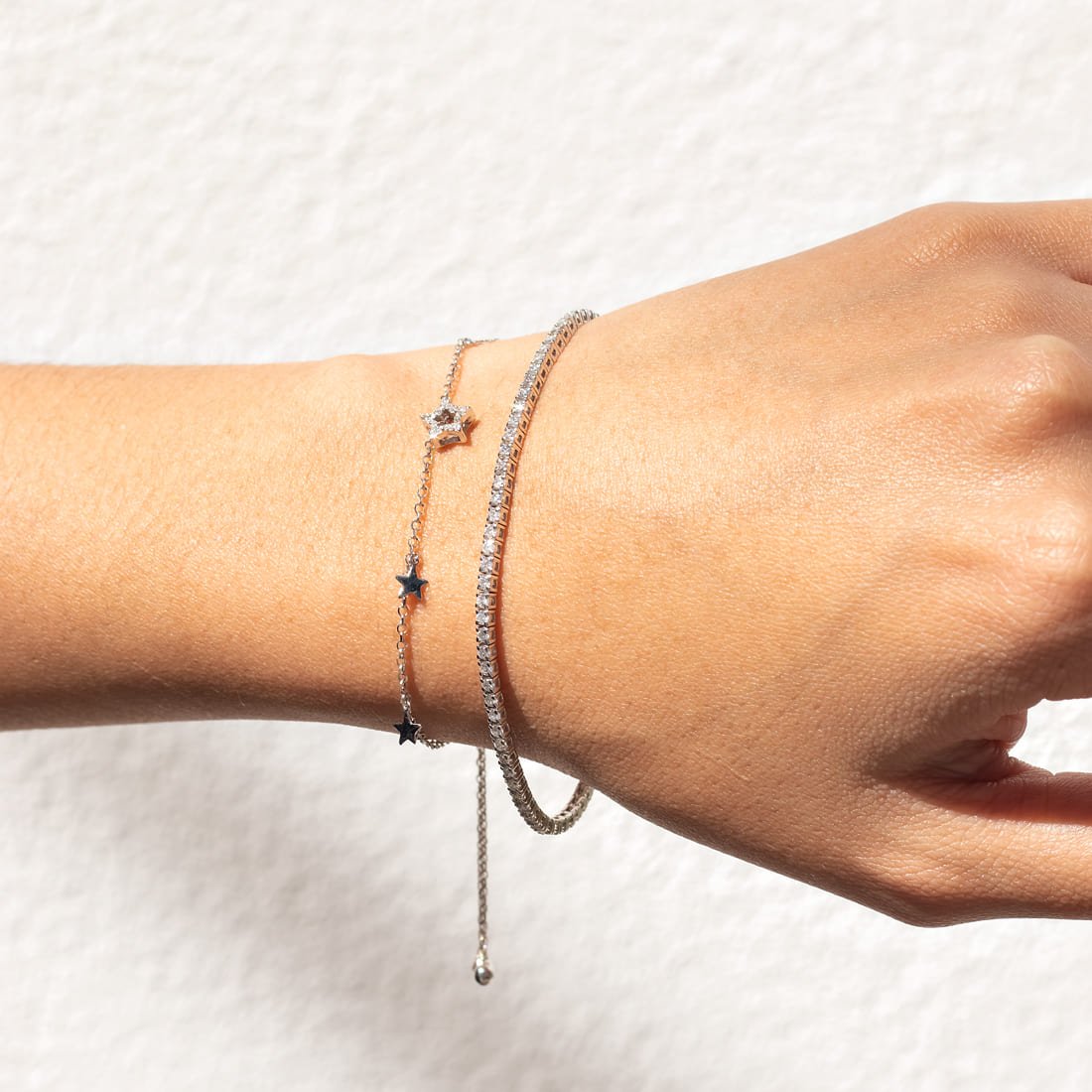 Pulseira Chapinhas Estrelinhas e Estrela Diamantes