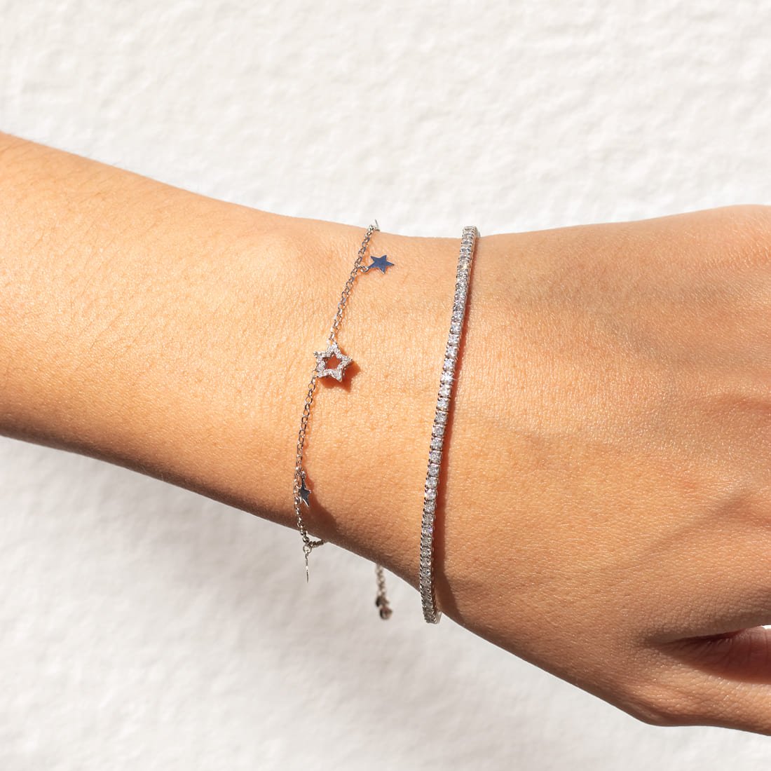 Pulseira Chapinhas Estrelinhas e Estrela Diamantes