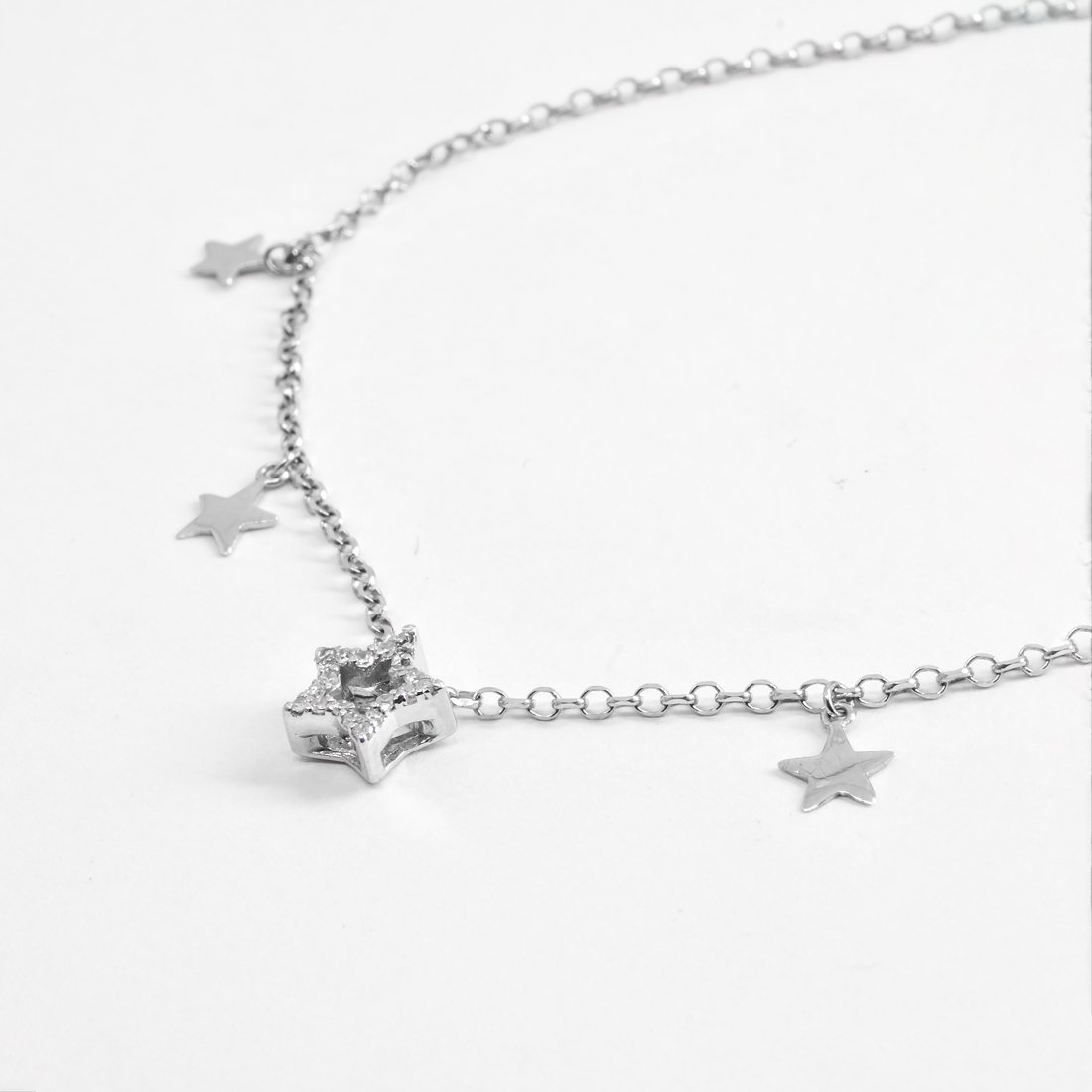 Pulseira Chapinhas Estrelinhas e Estrela Diamantes