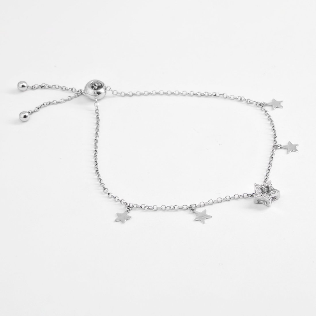 Pulseira Chapinhas Estrelinhas e Estrela Diamantes