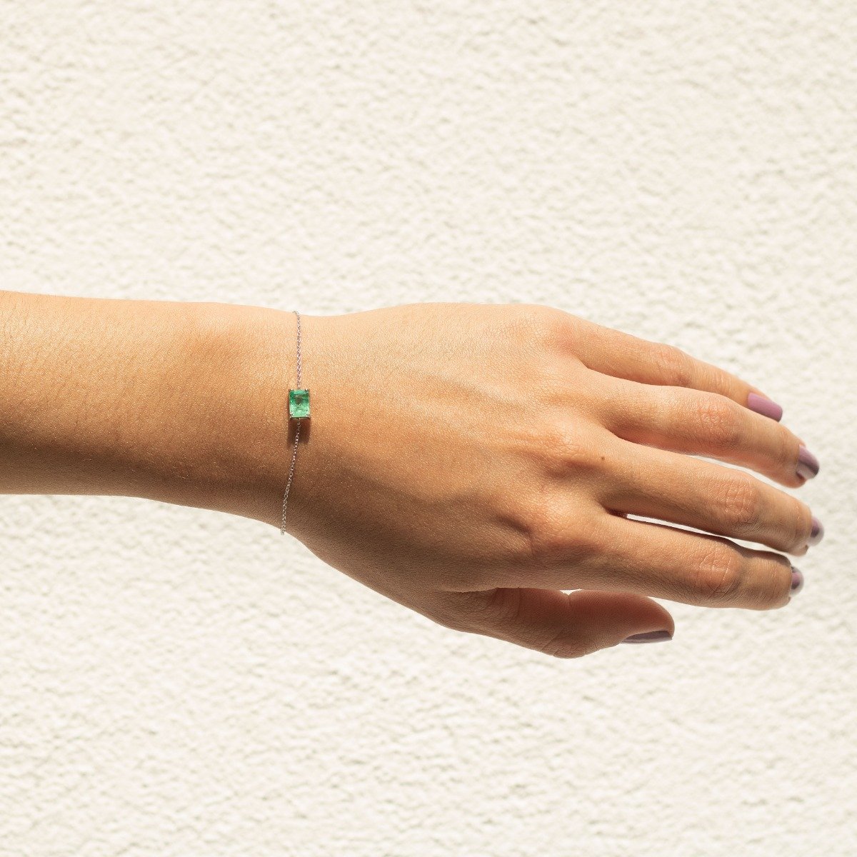 Pulseira Esmeralda Retangular