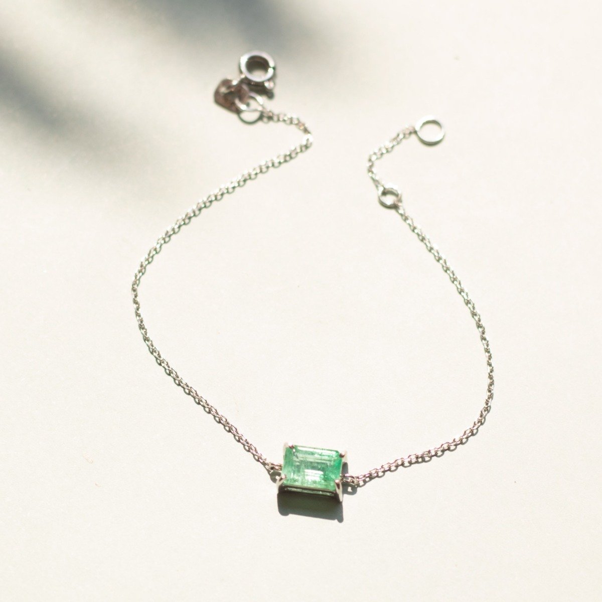Pulseira Esmeralda Retangular
