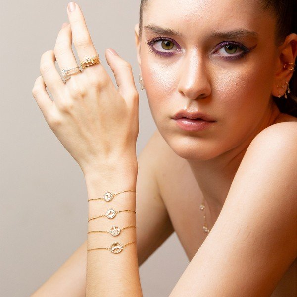 Pulseira Espírito Santo Plaquinha Zircônias