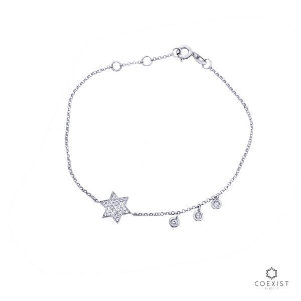 Pulseira Estrela e Pastilhas Diamantes