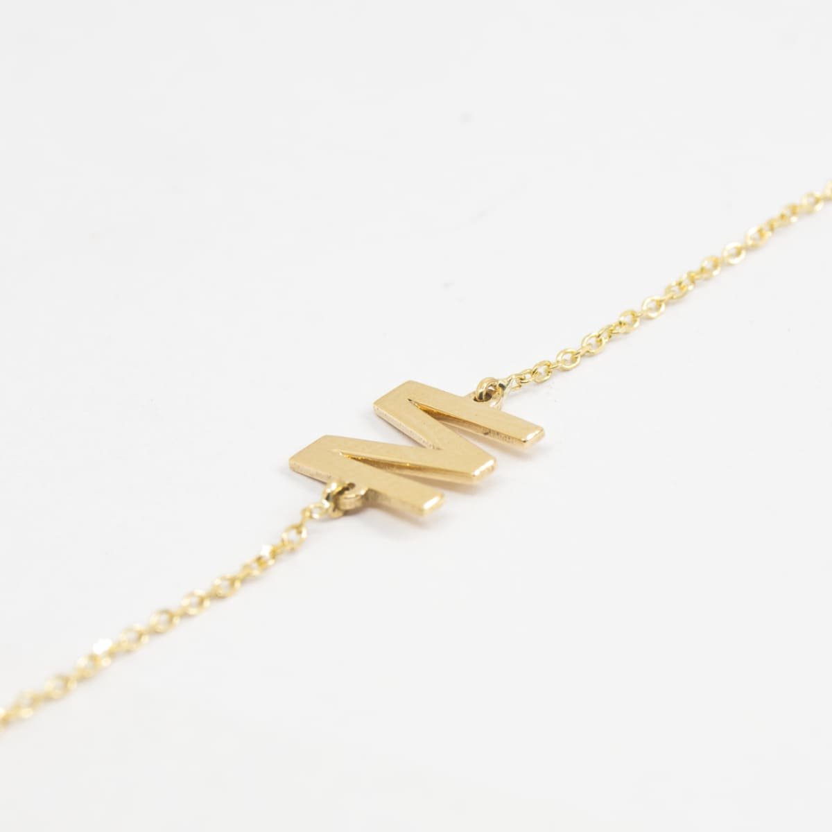 Pulseira Letrinha Ouro Liso 18k