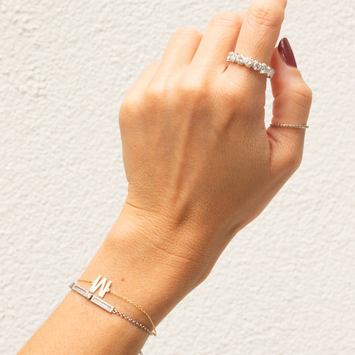 Pulseira Letrinha Ouro Liso 18k