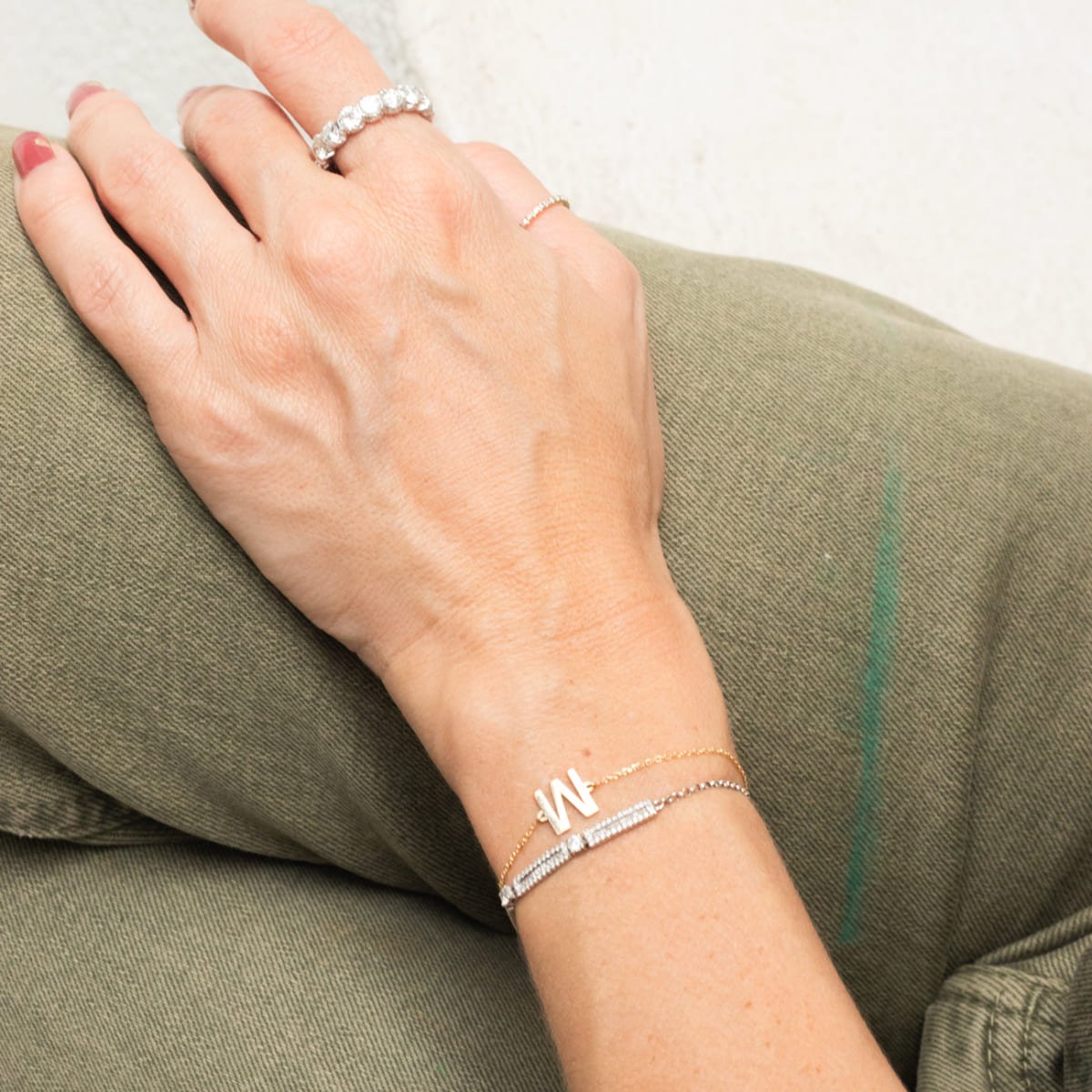 Pulseira Letrinha Ouro Liso 18k