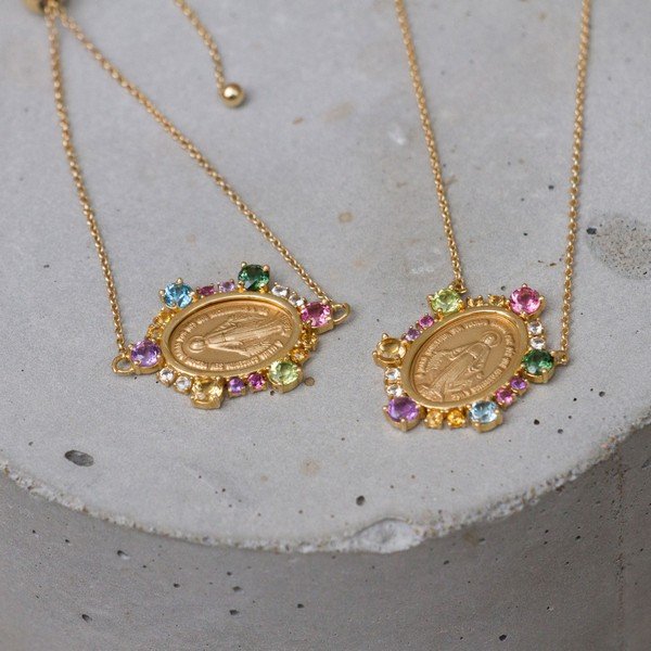 Pulseira Nossa Senhora Pedras Preciosas