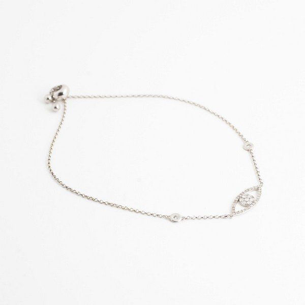 Pulseira Olho Grego Diamantes Brancos
