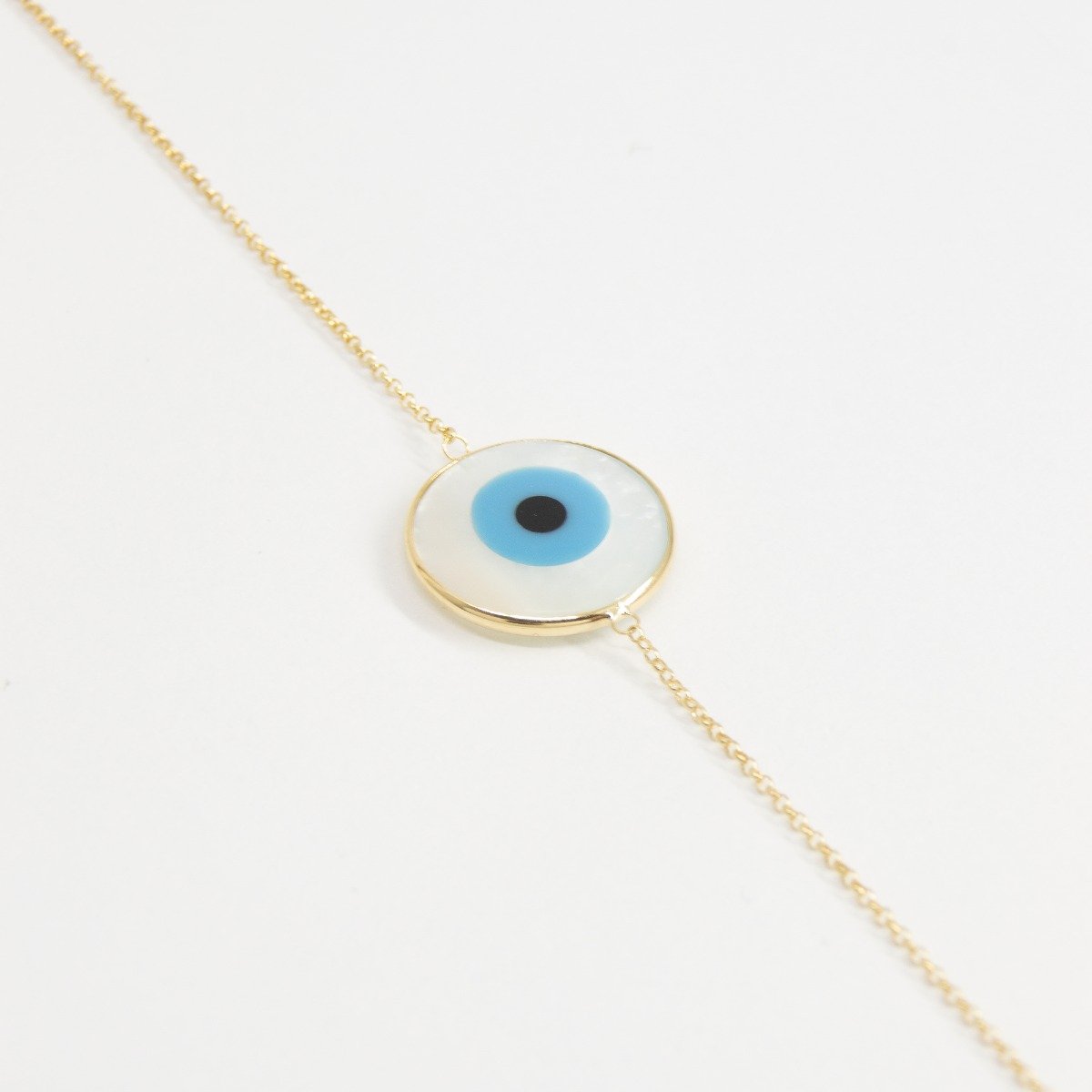 Pulseira Olho Grego Power Madre Perola 