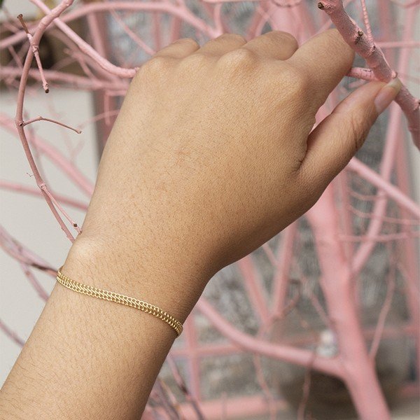 Pulseira Ouro 18K Vintage Escama de Peixe