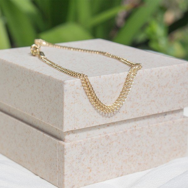 Pulseira Ouro 18K Vintage Escama de Peixe
