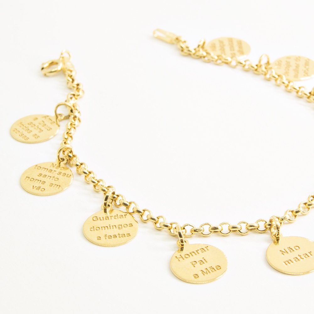 Pulseira Plaquinhas 10 Mandamentos