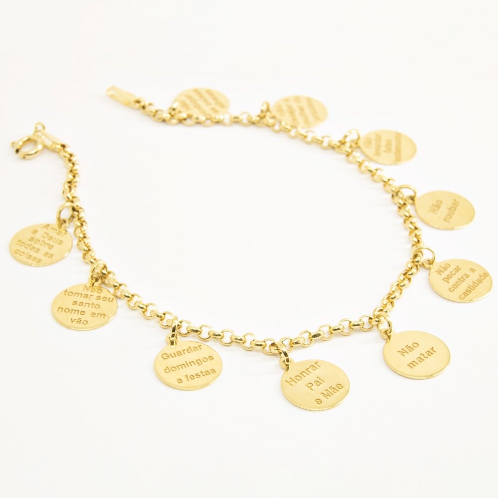 Pulseira Plaquinhas 10 Mandamentos