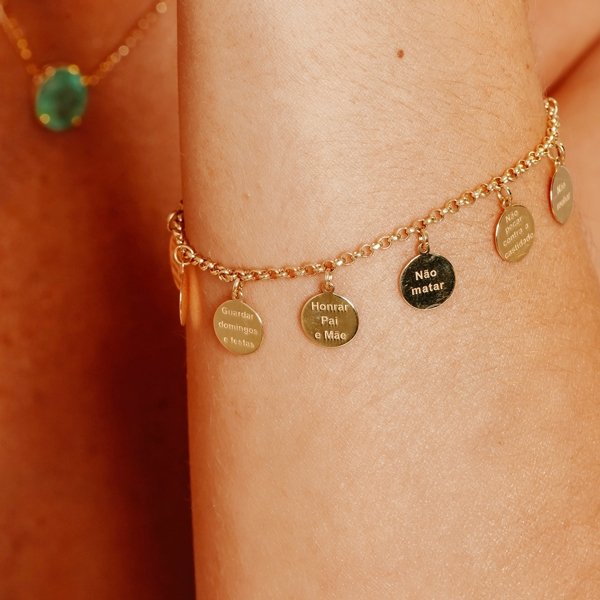 Pulseira Plaquinhas 10 Mandamentos