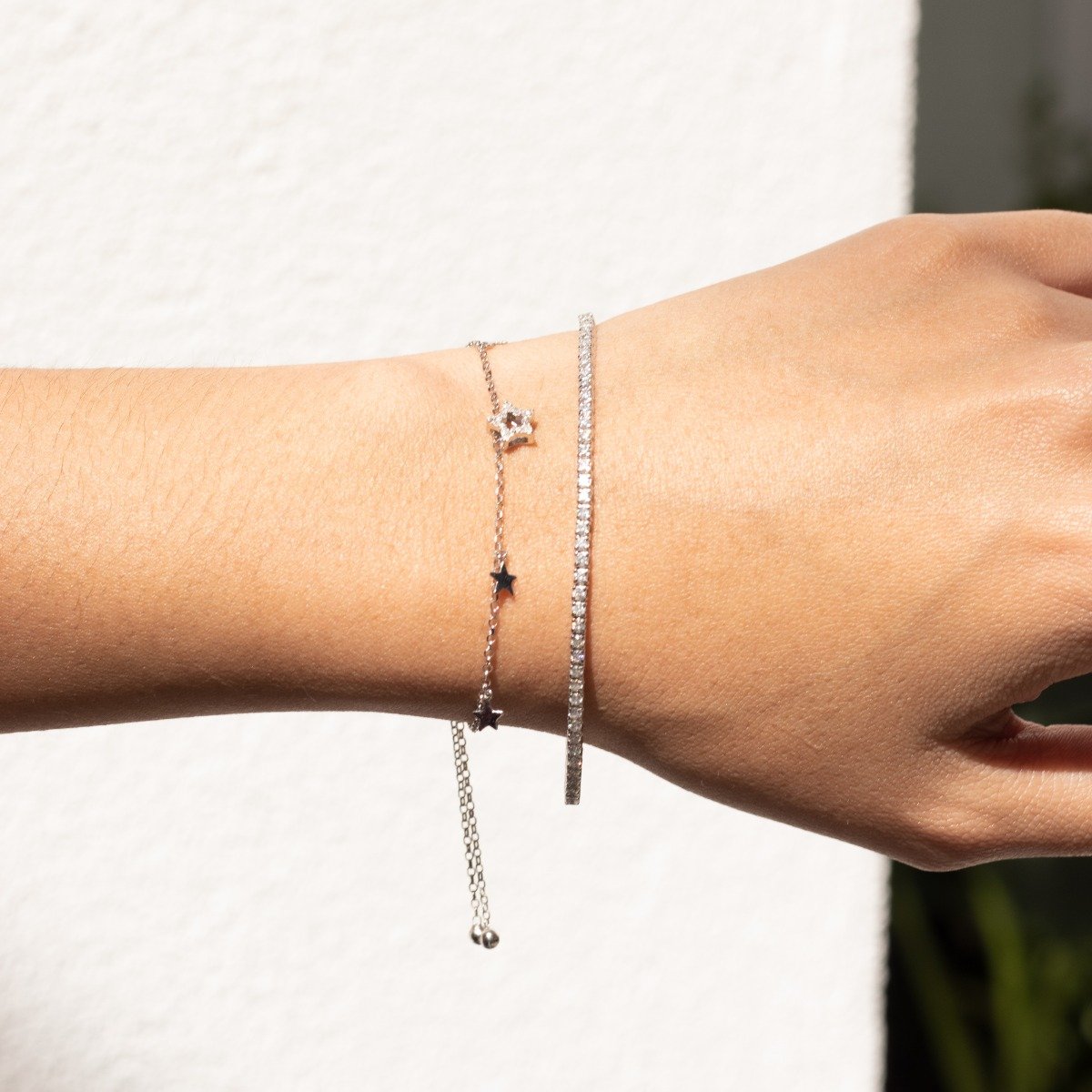 Pulseira Regulável Diamantes e Estrelinhas