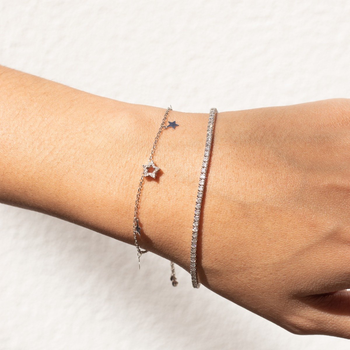 Pulseira Regulável Diamantes e Estrelinhas