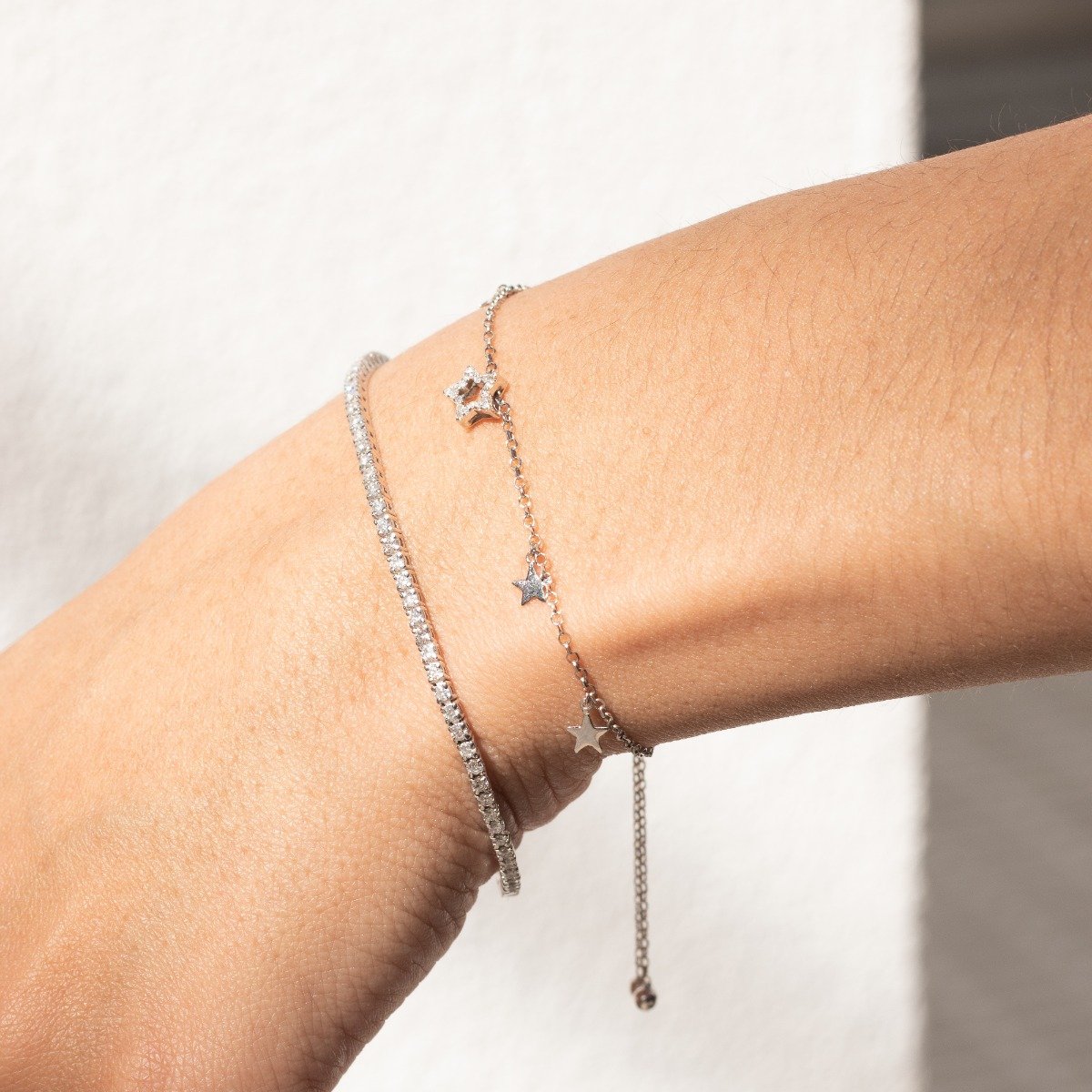 Pulseira Regulável Diamantes e Estrelinhas
