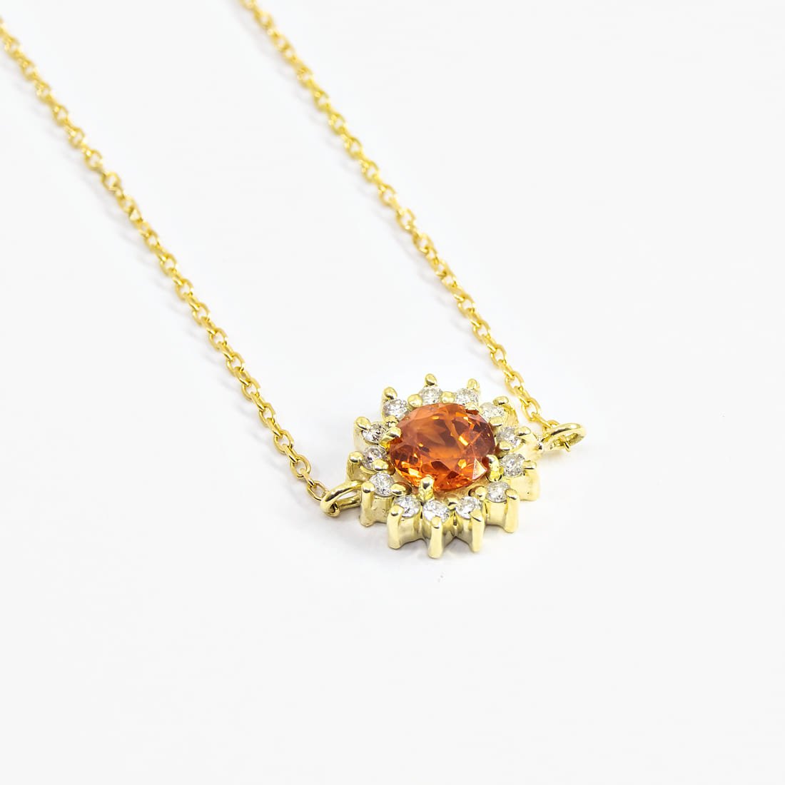 Pulseira Safira Laranja Diamantes
